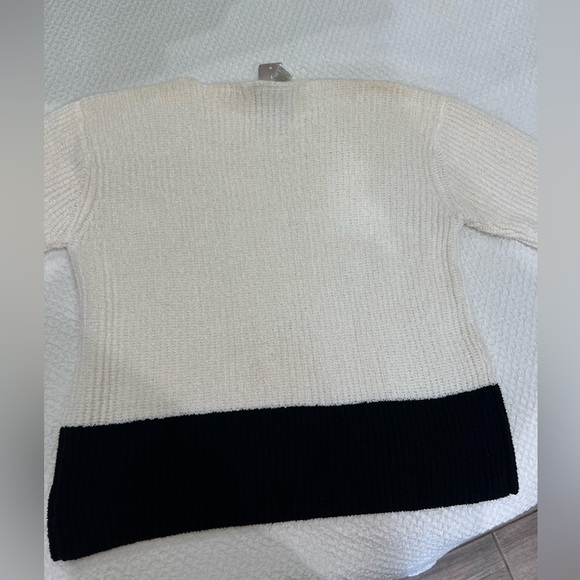 Y2K Jones New York Sport Sweater Adult White Color Block Cotton Womens Size L - Picture 6 of 11